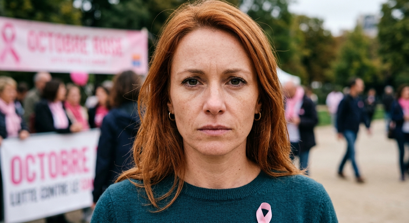 Illustration d'une femme rousse, regard face caméra